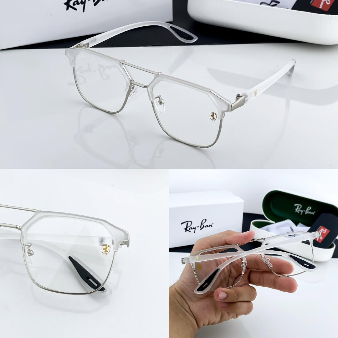 Ray Ban White Clear Sunglass For Daily Causal Evergreen UV Protected For Unisex.