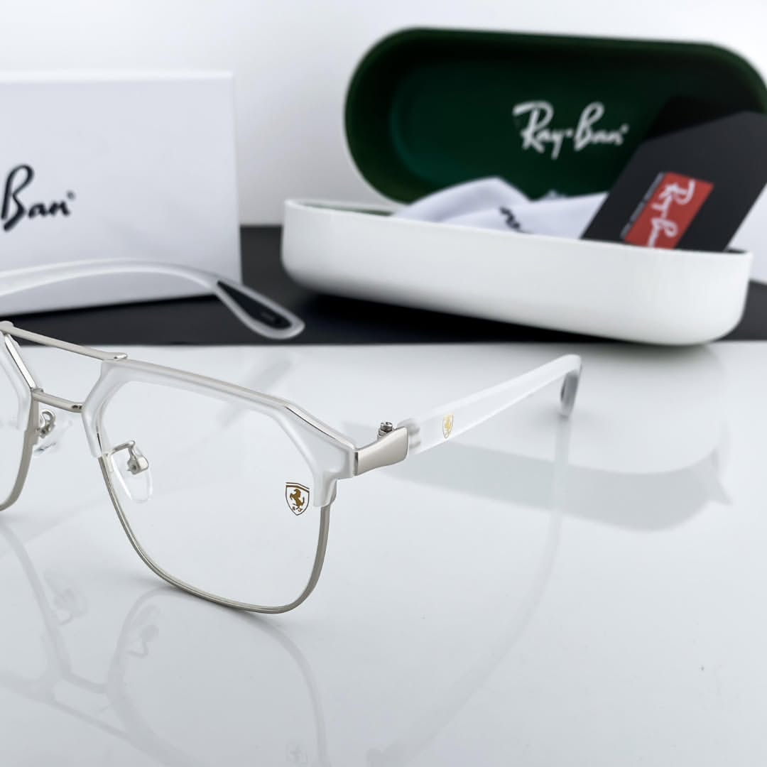 Ray Ban White Clear Sunglass For Daily Causal Evergreen UV Protected For Unisex.