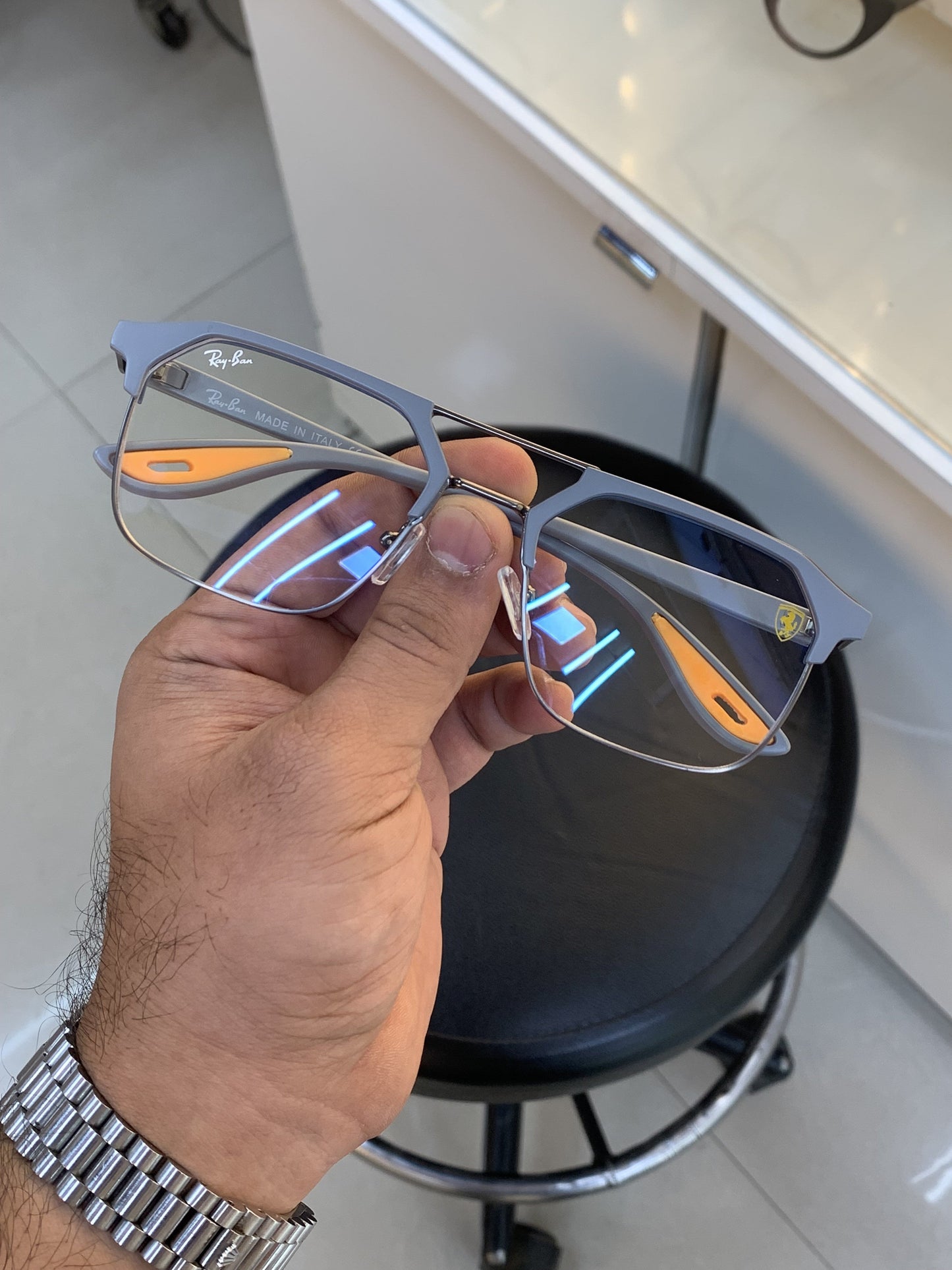 Ray Ban Fancy Grey Clear Eyewear For Daily Causal Evergreen UV Protected For Unisex.