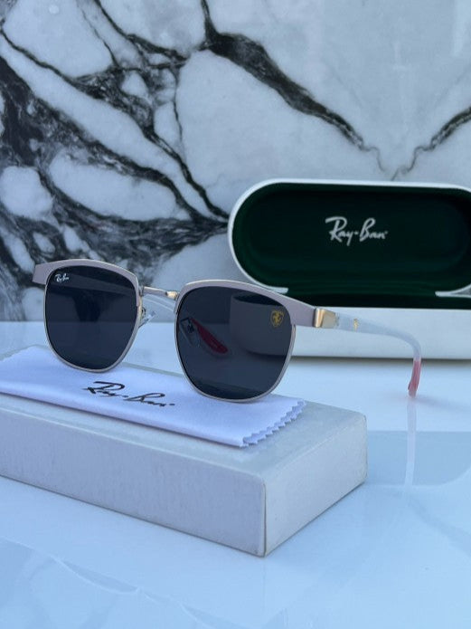 Ray Ban Fancy Silver Black Sunglass For Daily Causal Evergreen UV Protected For Unisex
