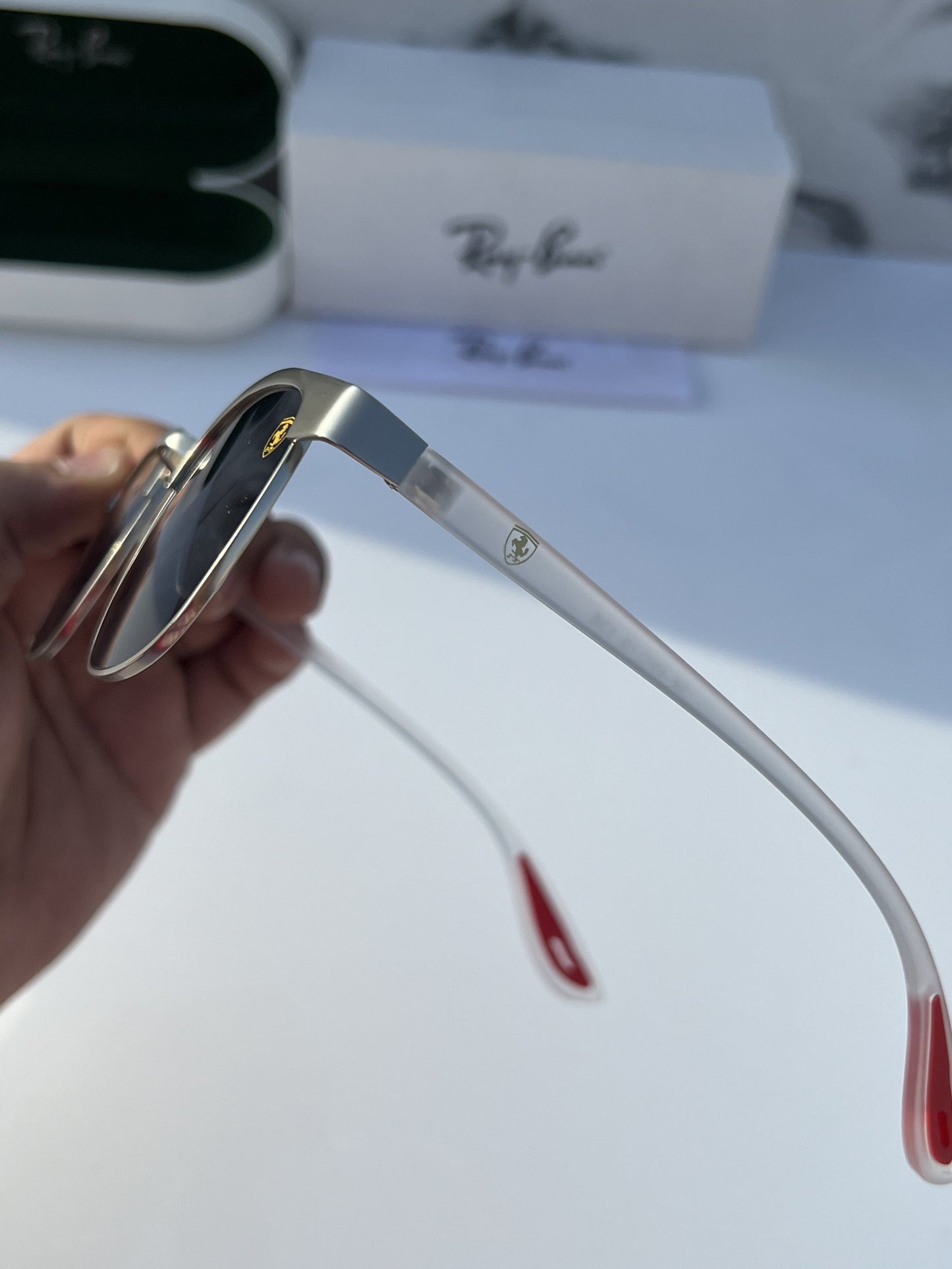 Ray Ban Fancy Silver Black Sunglass For Daily Causal Evergreen UV Protected For Unisex