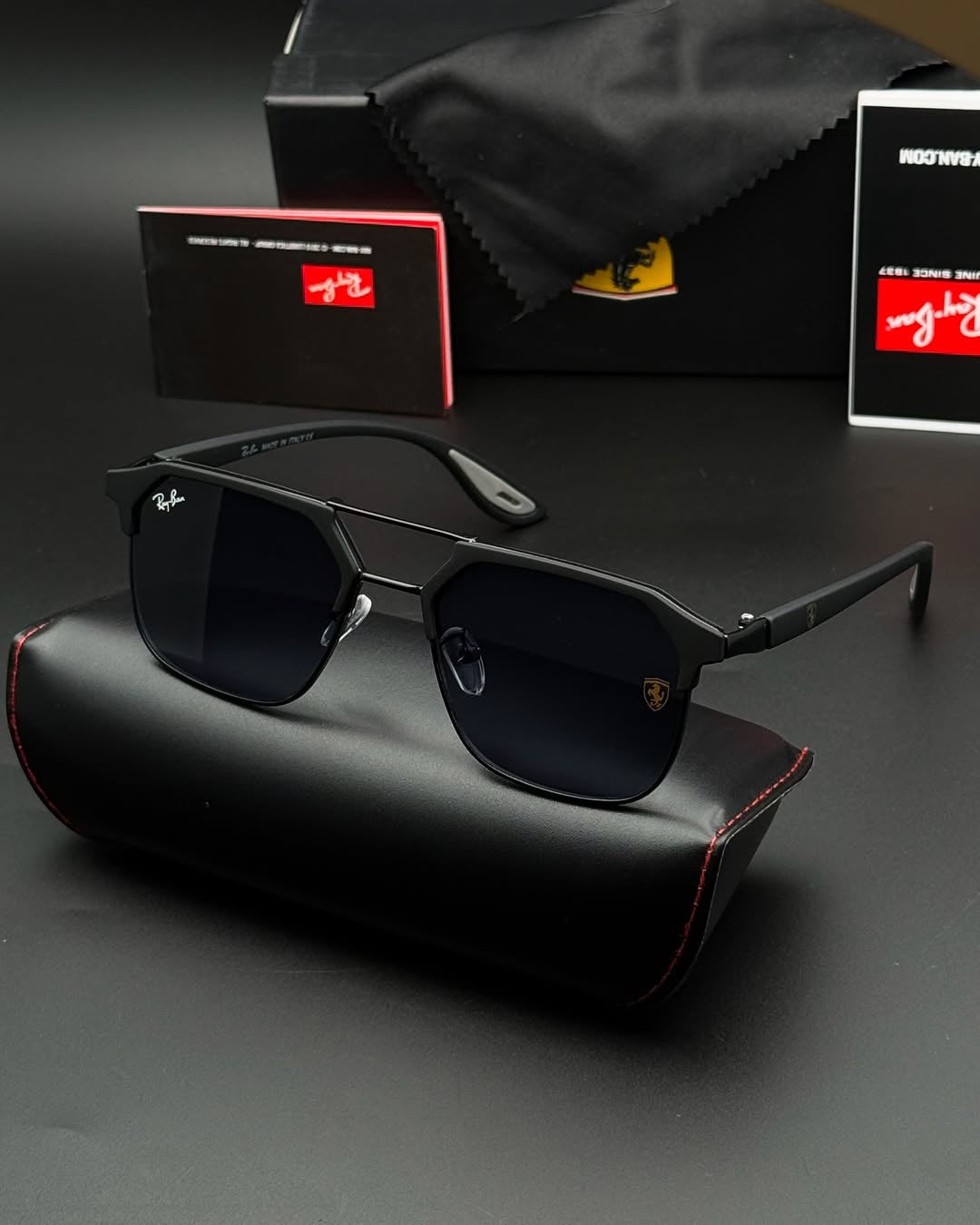 Ray Ban Premium Black Shine Sunglasses For Men Woman