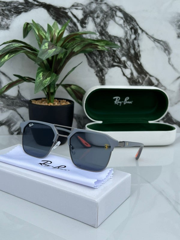 Ray Ban Grey Black Stylish Sunglasses For Man Woman