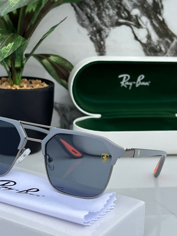 Ray Ban Grey Black Stylish Sunglasses For Man Woman