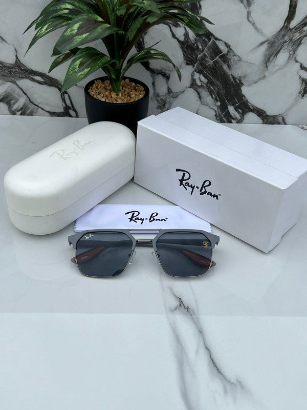 Ray Ban Grey Black Stylish Sunglasses For Man Woman